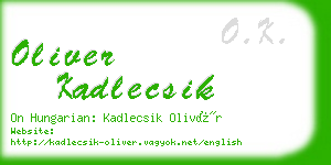 oliver kadlecsik business card